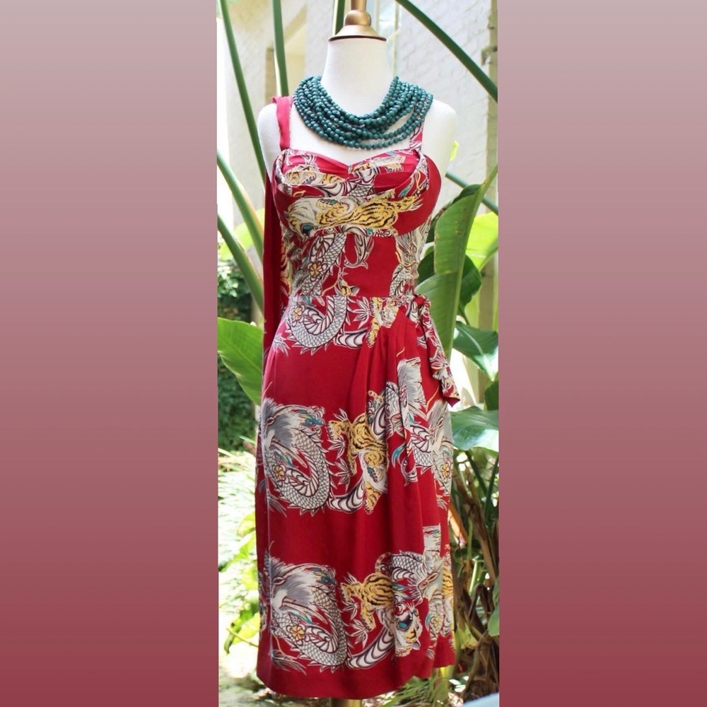 Trashy Diva Dragons and Tigers Sarong Dress
